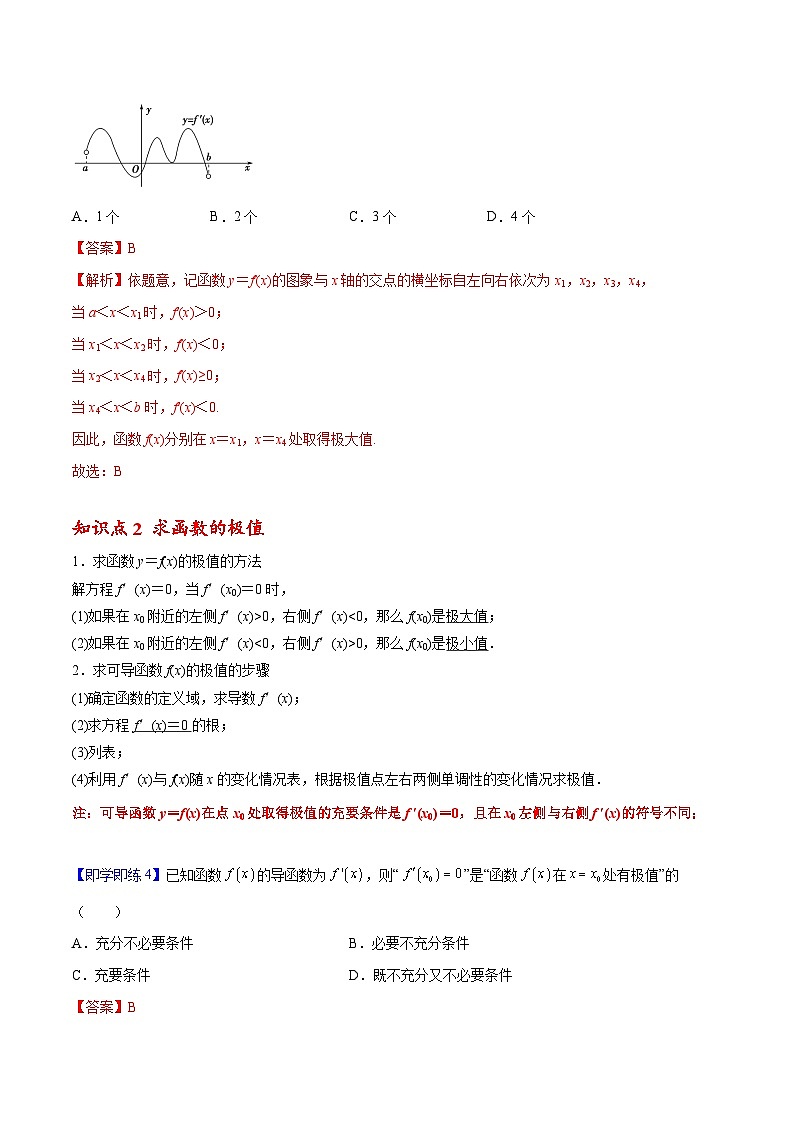 人教A版（2019）选修二 第五章一元函数的导数及其应用 5.3.2.1 函数的极值 全题型归纳（讲义）+课后分层专练 （同步练习）03