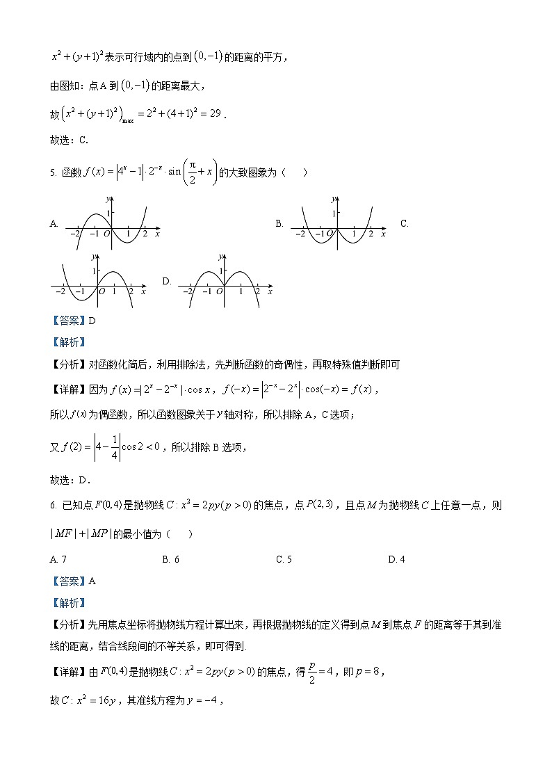 四川省绵阳市南山中学2023-2024学年高三上学期12月月考数学（理）试题（Word版附解析）第3页