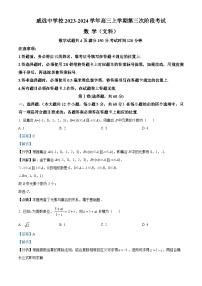 四川省内江市威远中学2023-2024学年高三上学期第三次月考数学（文）试题（Word版附解析）