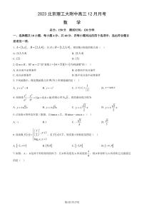 2023北京理工大附中高三12月月考数学试题及答案