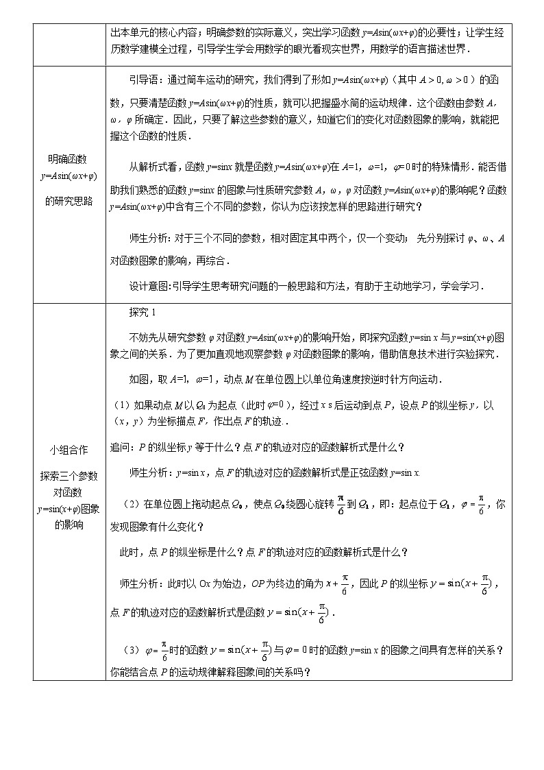 5.6 函数y＝Asin(ωx＋φ)  教学设计教案03