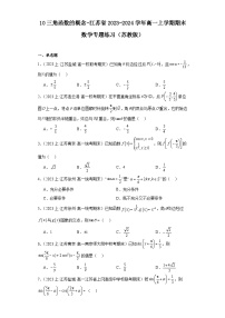 10三角函数的概念-江苏省2023-2024学年高一上学期期末数学专题练习（苏教版）