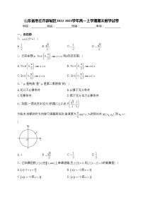 山东省枣庄市薛城区2022-2023学年高一上学期期末数学试卷(含答案)