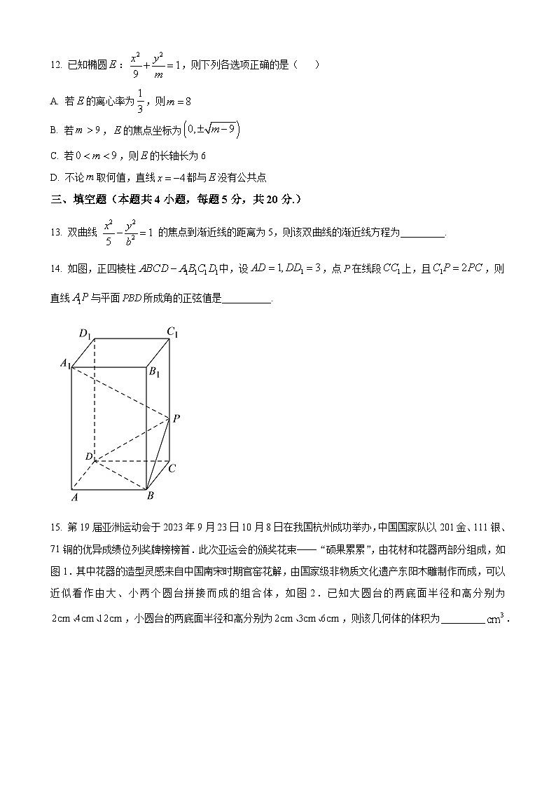 2024自治区拉萨高二上学期期末联考试题数学含解析第3页