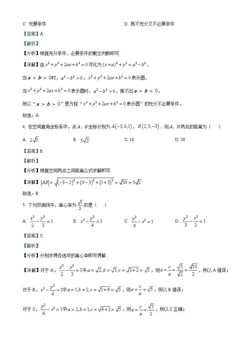 内蒙古包头市2022-2023学年高二上学期期末文科数学试题02
