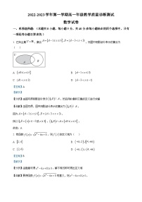 安徽师范大学附属中学2022-2023学年高一上学期期末数学试题（含答案详解）