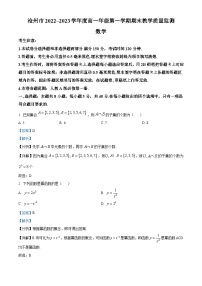 河北省沧州市2022-2023学年高一上学期期末数学试题（含答案详解）