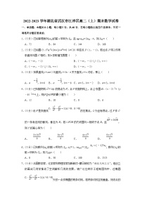 2022-2023学年湖北省武汉市江岸区高二（上）期末数学试卷（含答案详解）