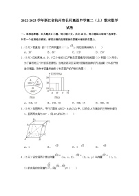 2022-2023学年浙江省杭州市长河高级中学高二（上）期末数学试卷（含答案详解）