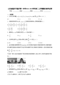 山东省临沂市临沂第一中学2022-2023学年高二上学期期末数学试卷(含答案)