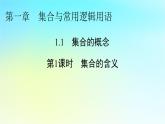 新教材2024版高中数学第一章集合与常用逻辑用语1.1集合的概念第一课时集合的含义课件新人教A版必修第一册