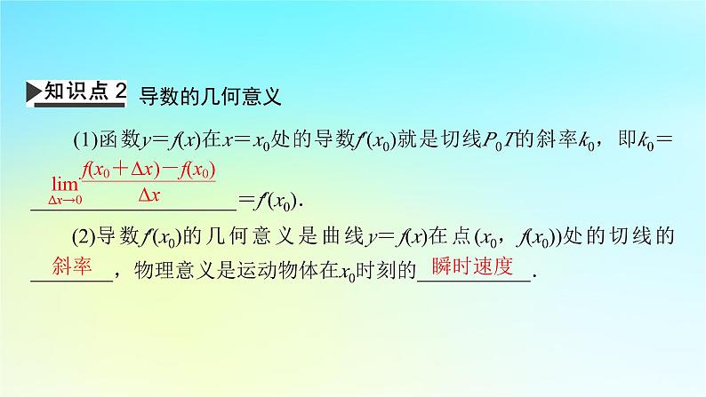 新教材2024版高中数学第五章一元函数的导数及其应用5.1导数的概念及其意义5.1.2导数的概念及其几何意义第二课时导数的几何意义课件新人教A版选择性必修第二册06