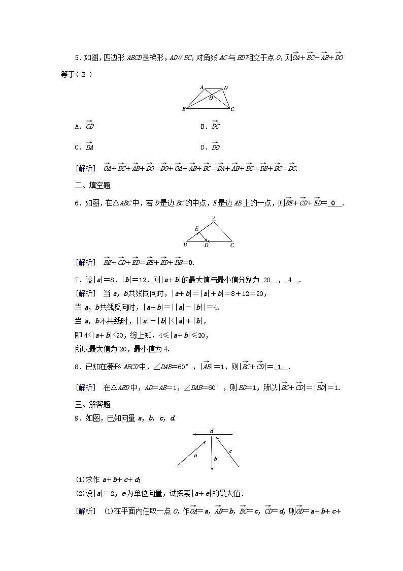 新教材适用2023_2024学年高中数学第6章平面向量及其应用6.2平面向量的运算6.2.1向量的加法运算素养作业新人教A版必修第二册第2页
