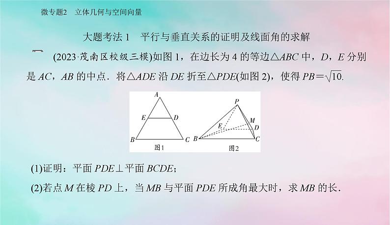 2024届高考数学二轮专题复习与测试第一部分专题三立体几何微专题2立体几何与空间向量课件第2页