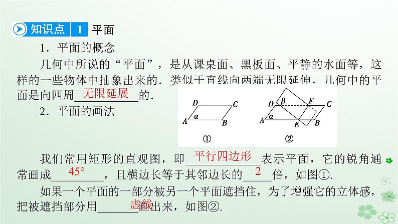 新教材适用2023_2024学年高中数学第8章立体几何初步8.4空间点直线平面之间的位置关系8.4.1平面课件新人教A版必修第二册第8页
