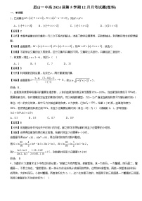 四川省眉山第一中学2024届高三上学期12月月数学试题（理）试题（Word版附解析）