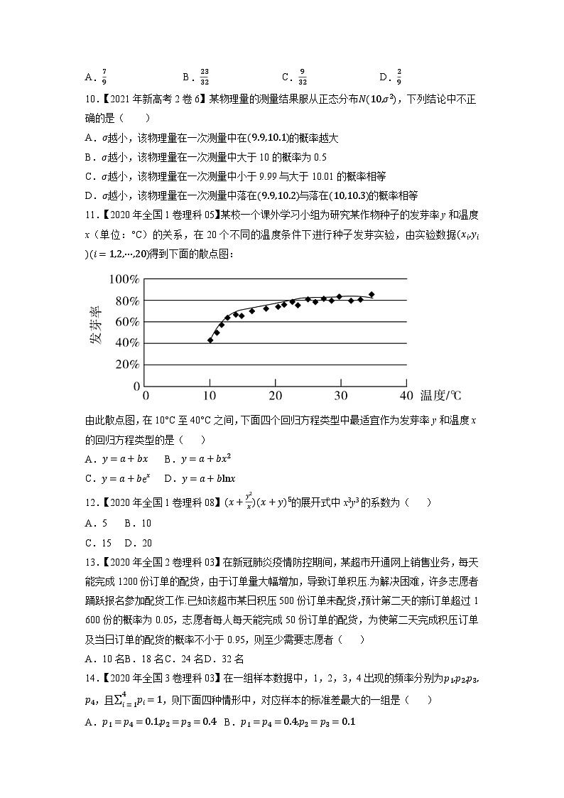 专题15概率统计与计数原理选择填空题（原卷版）第3页