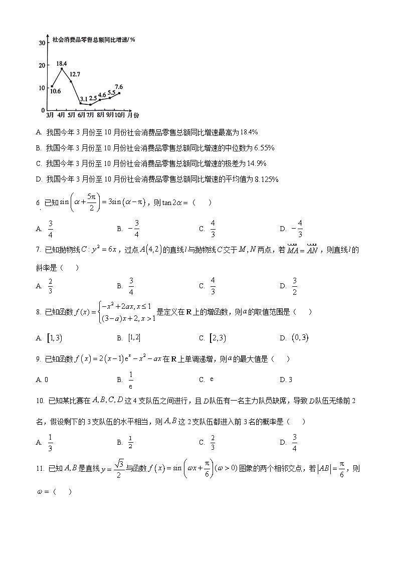 陕西省商洛市2024届高三上学期12月第一次模拟检测数学试题（文）（Word版附解析）02
