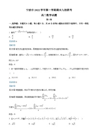 浙江省宁波市九校2022-2023学年高二上学期期末联考数学试题（含答案详解）