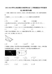 2023-2024学年山东省潍坊市东营等市高二上学期普通高中学科素养能力测评数学试题（含解析）