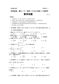 广东省深圳实验，湛江一中，珠海一中2023-2024学年高三上学期12月联考数学试题