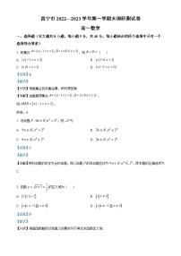 青海省西宁市2022-2023学年高一上学期期末数学试题