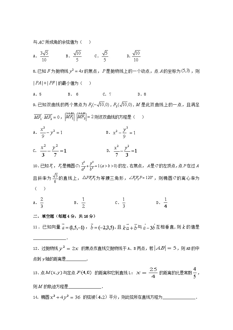 甘肃省临夏中学2018-2019学年高二数学上学期期末考试试题 理第2页