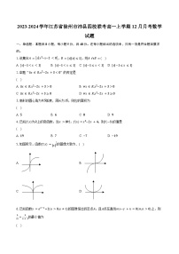 2023-2024学年江苏省徐州市沛县四校联考高一上学期12月月考数学试题（含解析）