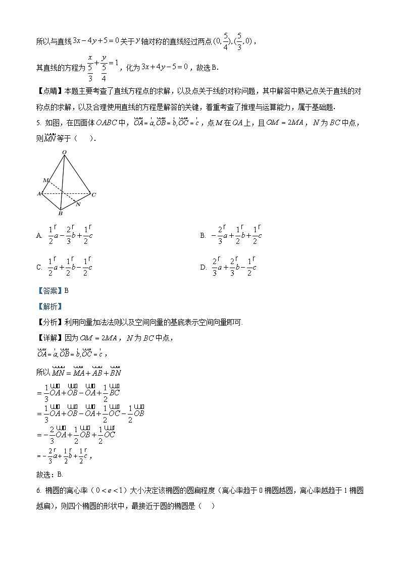 贵州省清镇市博雅实验学校2023-2024学年高二上学期第四次月考数学试题数学03