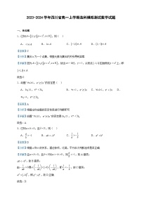 2023-2024学年四川省高一上学期选科模拟测试数学试题含答案