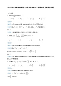 2023-2024学年河南省周口市恒大中学高一上学期12月月考数学试题含答案