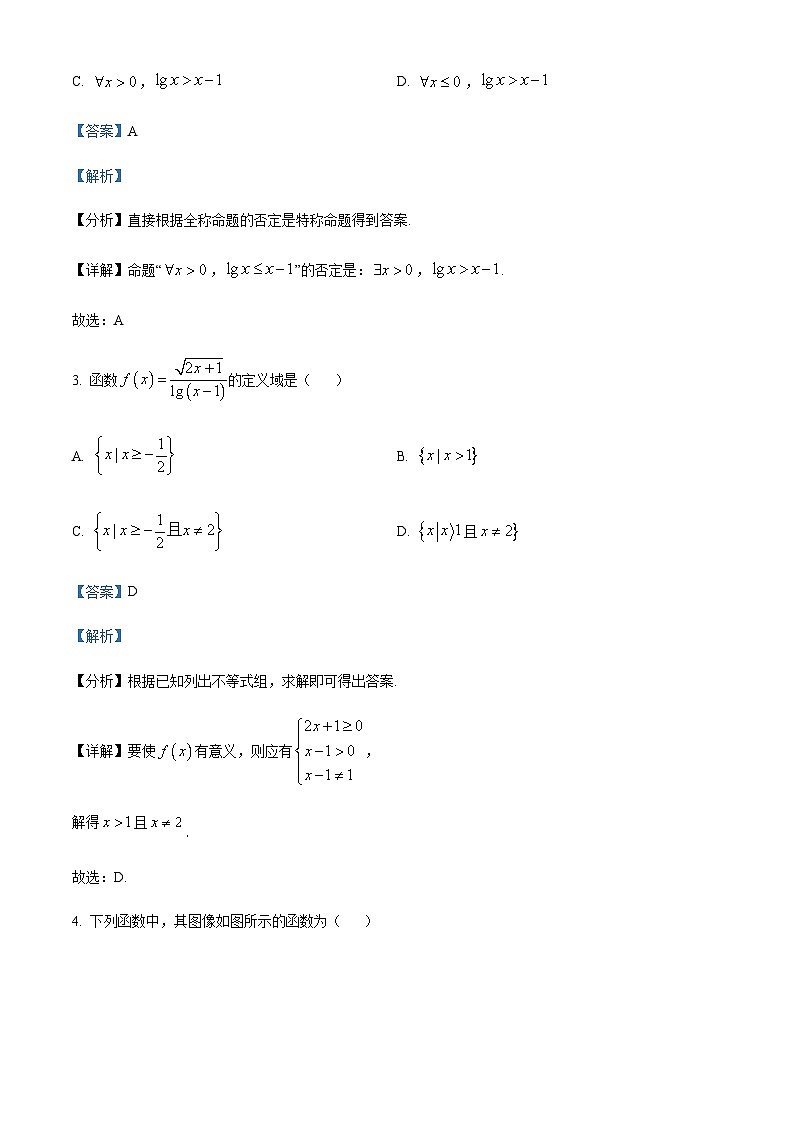 四川省绵阳市绵阳中学2023-2024学年高一上学期期末模拟测试数学试卷  Word版含解析第2页