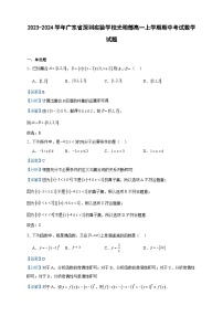 2023-2024学年广东省深圳实验学校光明部高一上学期期中考试数学试题含答案