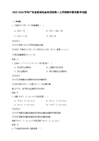 2023-2024学年广东省珠海市金砖四校高一上学期期中联考数学试题含答案