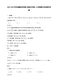 2023-2024学年西藏林芝市第二高级中学高一上学期期中考试数学试题含答案