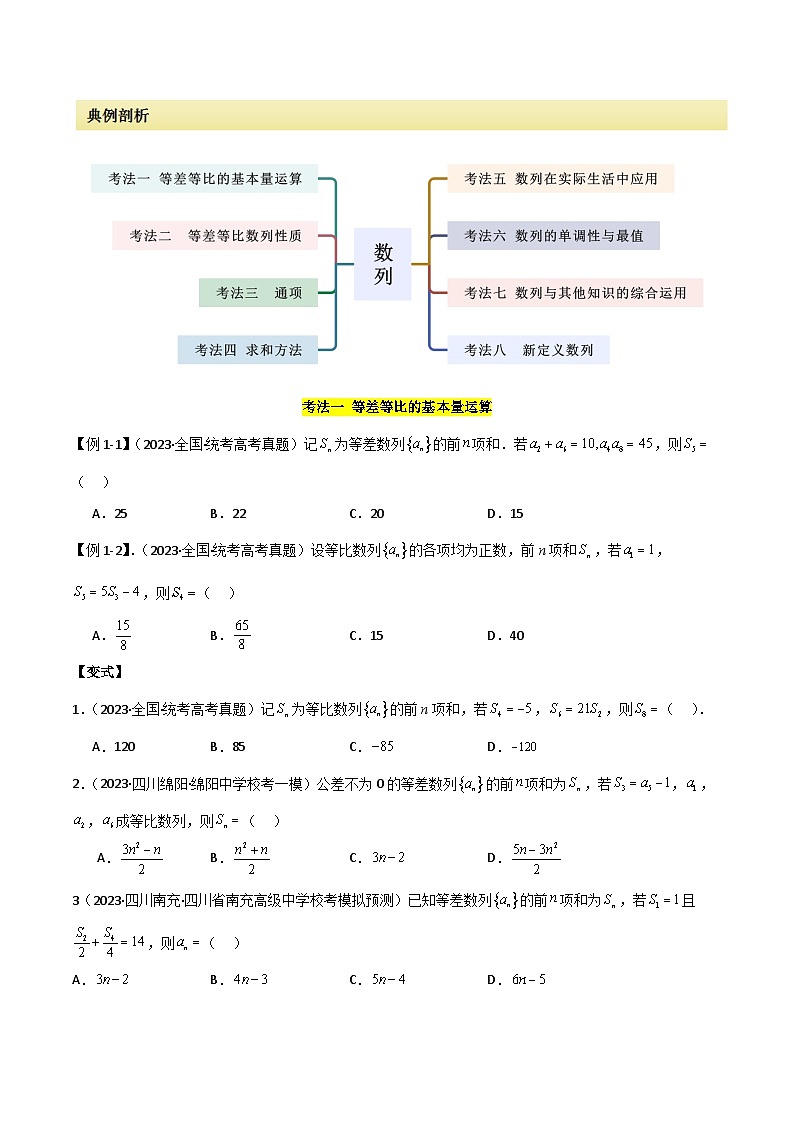 考点09 数列（选填题8种考法）（原卷版）第2页