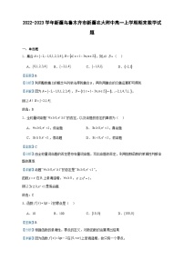 2022-2023学年新疆乌鲁木齐市新疆农大附中高一上学期期末数学试题含答案