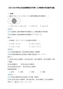 2023-2024学年山东省淄博第四中学高一上学期期中考试数学试题含答案