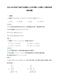 2023-2024学年广东省广州市第八十九中学高一上学期11月期中考试数学试题含答案