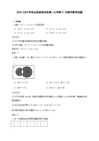 2023-2024学年山西省临汾市高一上学期11月期中数学试题含答案