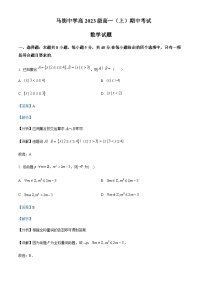 2023-2024学年四川省泸州市合江县马街中学校高一上学期期中数学试题含答案