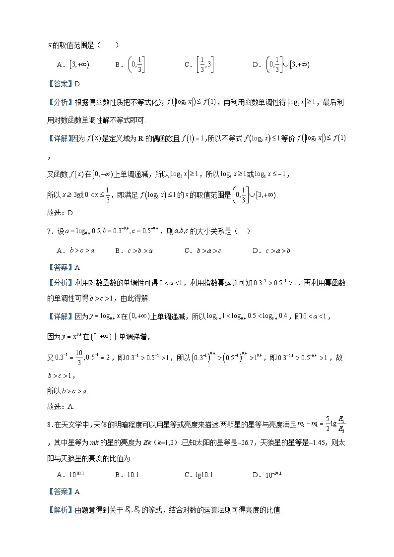 2023-2024学年江苏省无锡市第一中学高一上学期期中数学试题（艺术班）含答案03