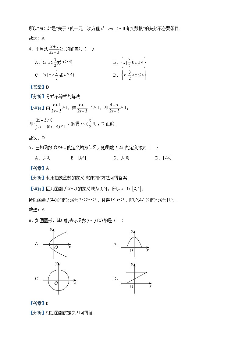 2023-2024学年四川省眉山市青神县青神中学校高一上学期期中数学试题含答案02