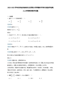 2022-2023学年吉林省长春市东北师范大学附属中学净月实验学校高二上学期期末数学试题含答案