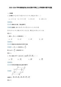 2023-2024学年海南省海口市农垦中学高二上学期期中数学试题含答案