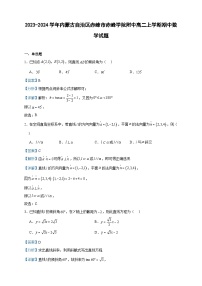2023-2024学年内蒙古自治区赤峰市赤峰学院附中高二上学期期中数学试题含答案