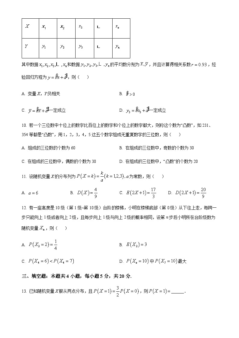2022-2023学年河南省伊川实验高中高二联盟下学期5月联考数学试题Word版无答案第3页