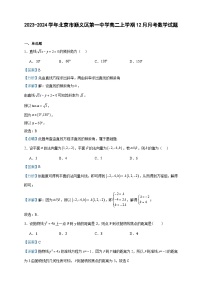 2023-2024学年北京市顺义区第一中学高二上学期12月月考数学试题含答案