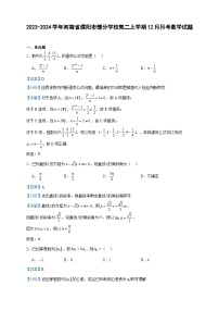 2023-2024学年河南省濮阳市部分学校高二上学期12月月考数学试题含答案