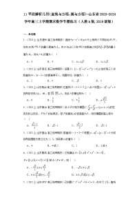 11平面解析几何（直线与方程、圆与方程）-山东省2023-2024学年高三上学期期末数学专题练习（人教A版,2019新版）